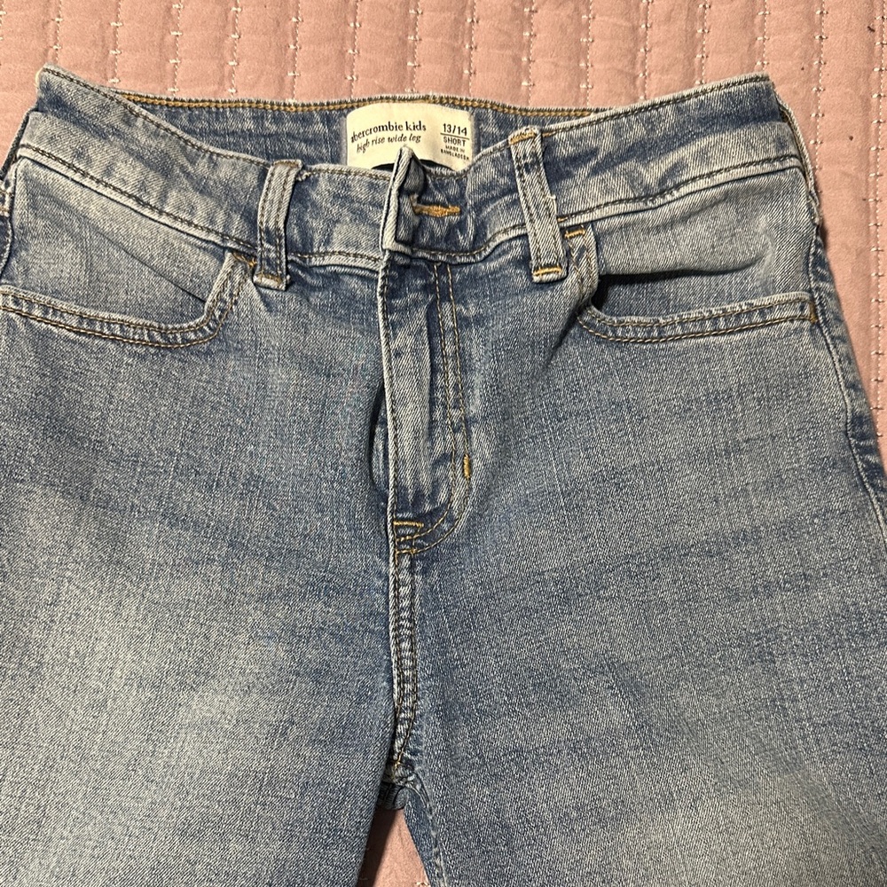 abercrombie kids Light Blue Wide Leg Jeans